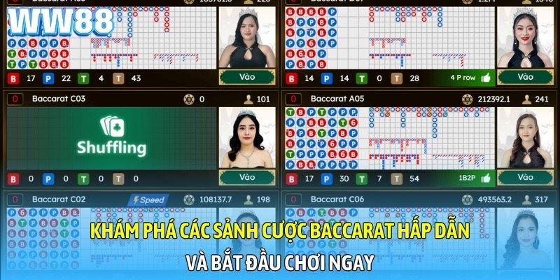 Khám phá các sảnh cược Baccarat hấp dẫn và bắt đầu chơi ngay